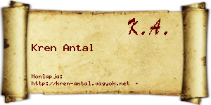 Kren Antal névjegykártya